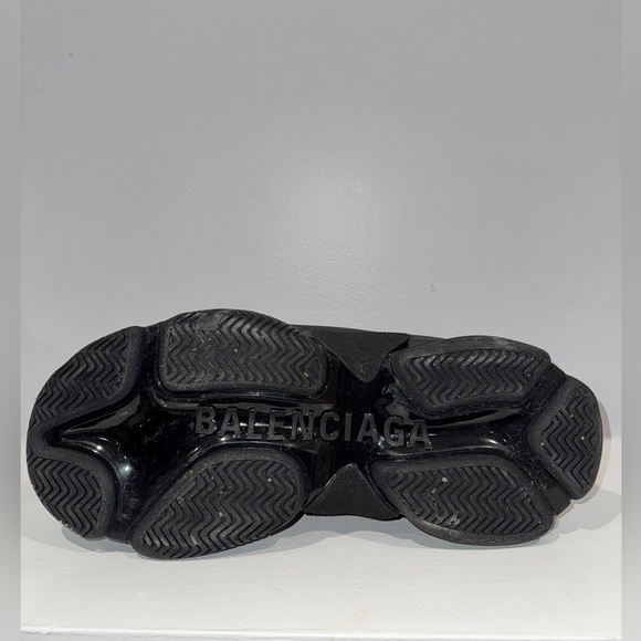 Authentic Balenciaga Triple S Allover Logo - Black / White size mens 10 - Picture 3 of 4